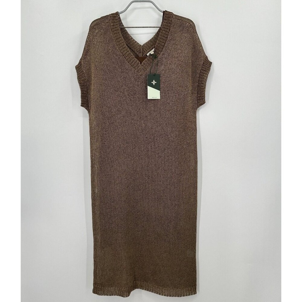 Tuckernuck Bronze Metallic Knit Indie Dress sz S Small Cocktail/Party w/Slip **